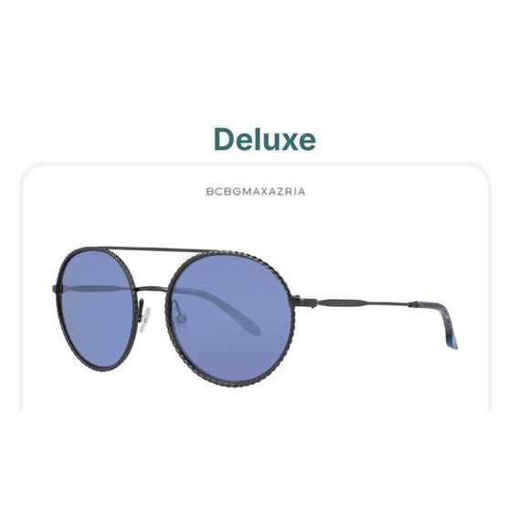 Bcbg Maxazria New Deluxe Gunmetal Blue Round Circle Sunglasses - Picture 2 of 5